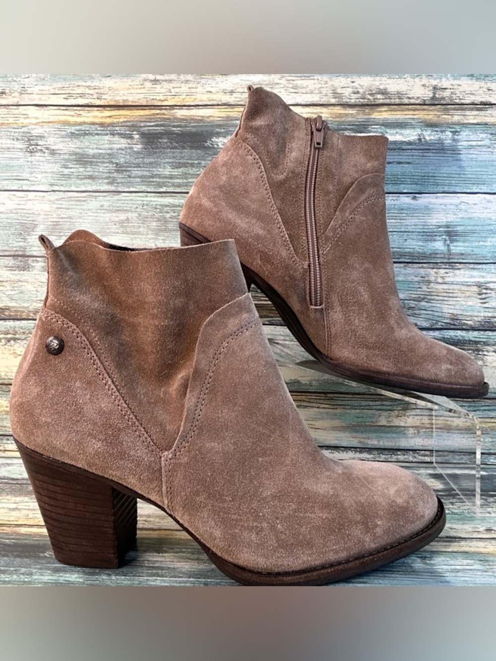Paul Green Nora Ankle Boot Womens Size US 8.5 Soft Brown Suede Dress Work Zip Up